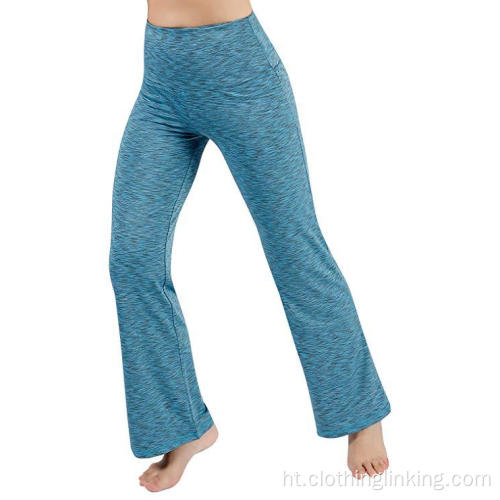 BootCut Yoga pantalon pou fanm